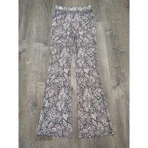 New Good American Sheer Mesh Wide Leg Pants Leopard Cover Up Club Sz 2/Medium